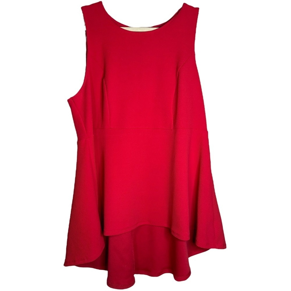 Torrid Fuchsia Pink Passion Textured Ponte Hi Lo Peplum‎ Top 3/3X #12576096 Chic